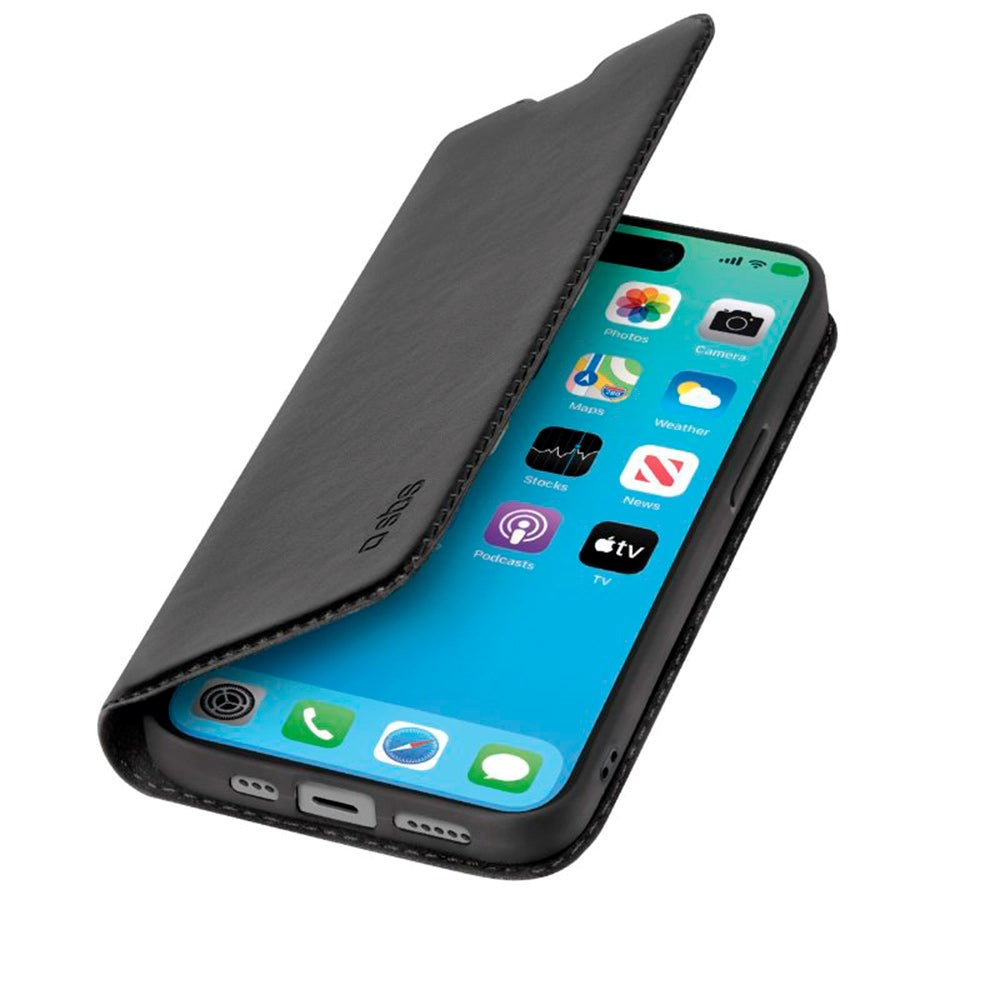 iPhone 15 Pro SBS Wallet Lite Læder Cover - Sort