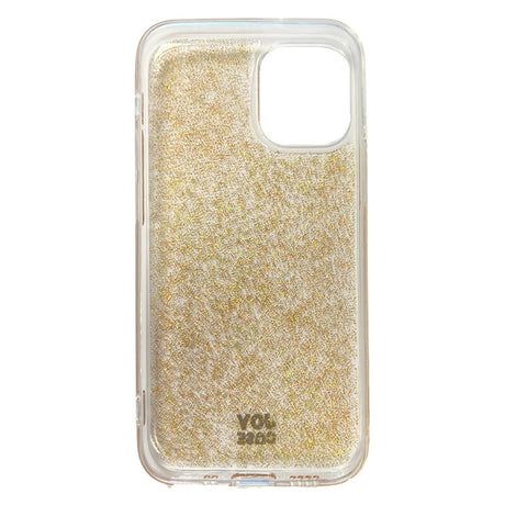 iPhone 12 Mini Joy Case Hybrid Glitter Mobil Cover - Gennemsigtig / Guld