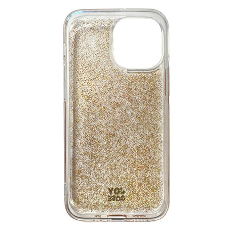 iPhone 13 Mini Joy Case Hybrid Glitter Mobil Cover - Gennemsigtig / Guld