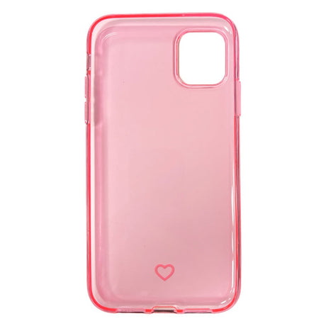 iPhone 11 Joy Case Fleksibelt Plastik Mobil Cover - Gennemsigtig / Pink