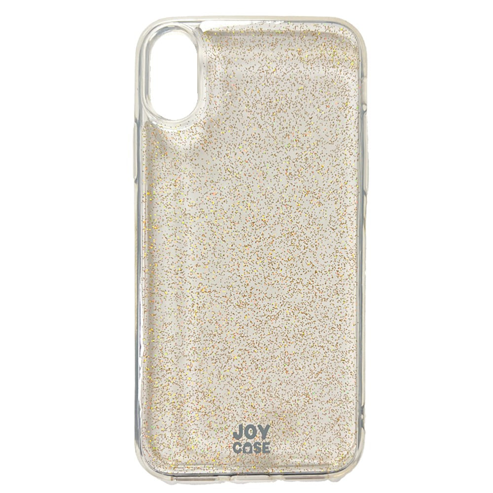 iPhone X / Xs Joy Case Hybrid Glitter Mobil Cover - Gennemsigtig / Guld