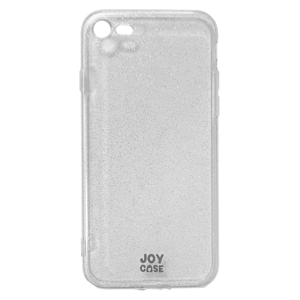 iPhone SE (2022 / 2020) / 8 / 7 Joy Case Hybrid Glitter Mobil Cover - Gennemsigtig / Sølv