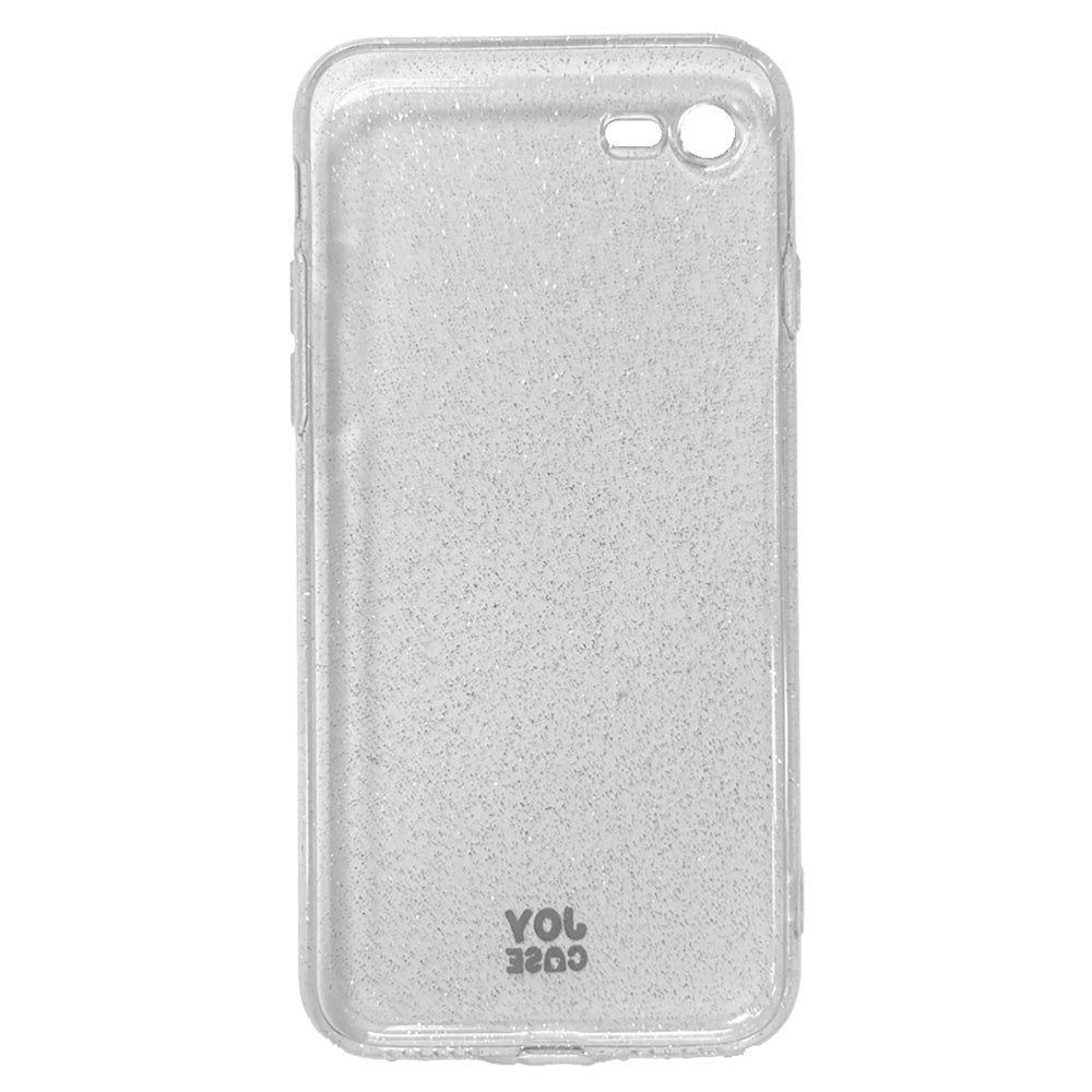 iPhone SE (2022 / 2020) / 8 / 7 Joy Case Hybrid Glitter Mobil Cover - Gennemsigtig / Sølv