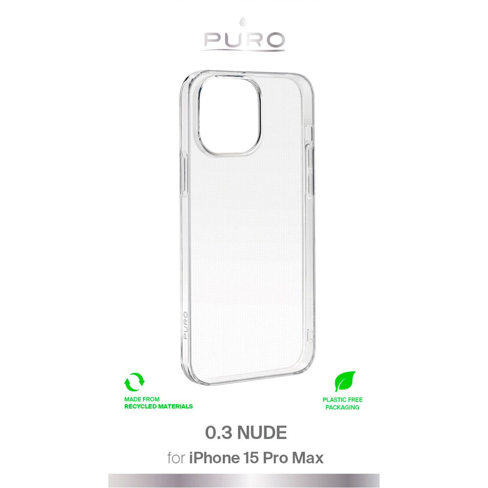 Puro iPhone 15 Pro Max "NUDE" Ultra Slim Bagside Cover 0.3mm - Gennemsigtig