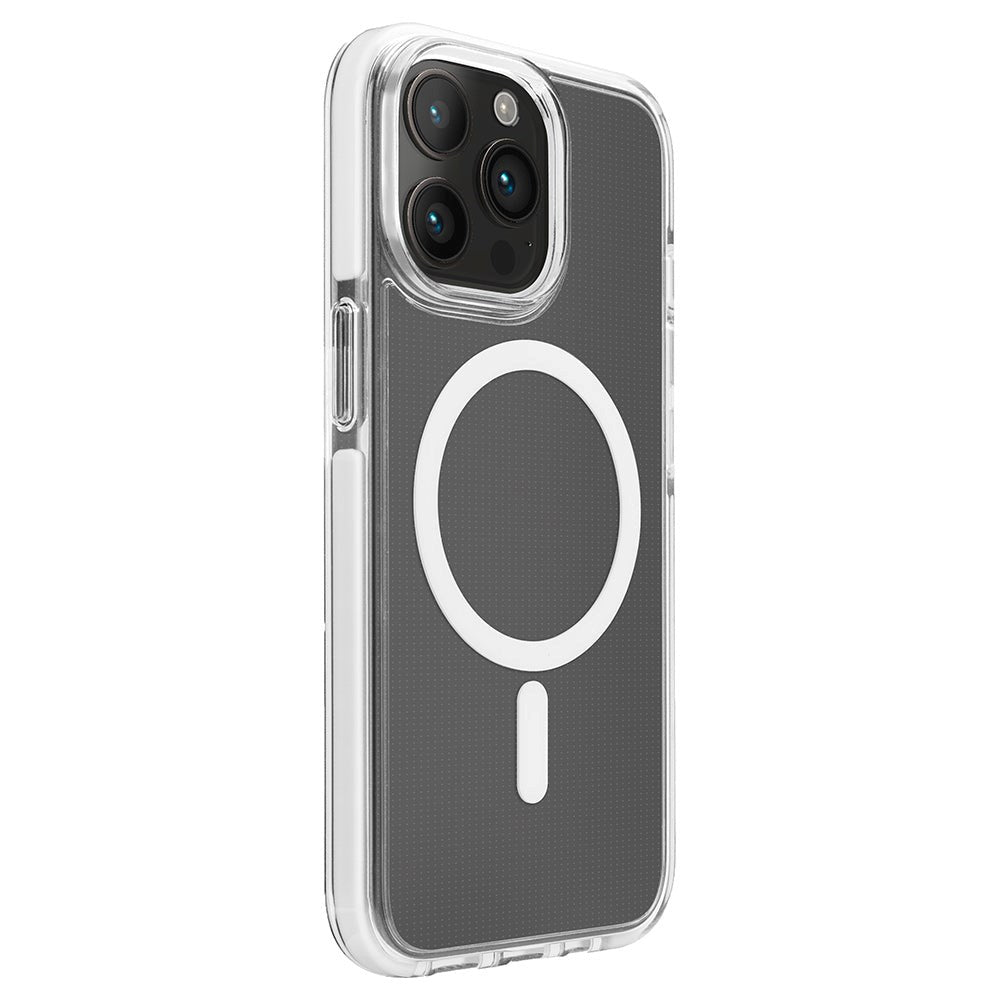 iPhone 15 Pro Puro Lite Mag Pro Case - MagSafe Kompatibel - Gennemsigtig / Hvid