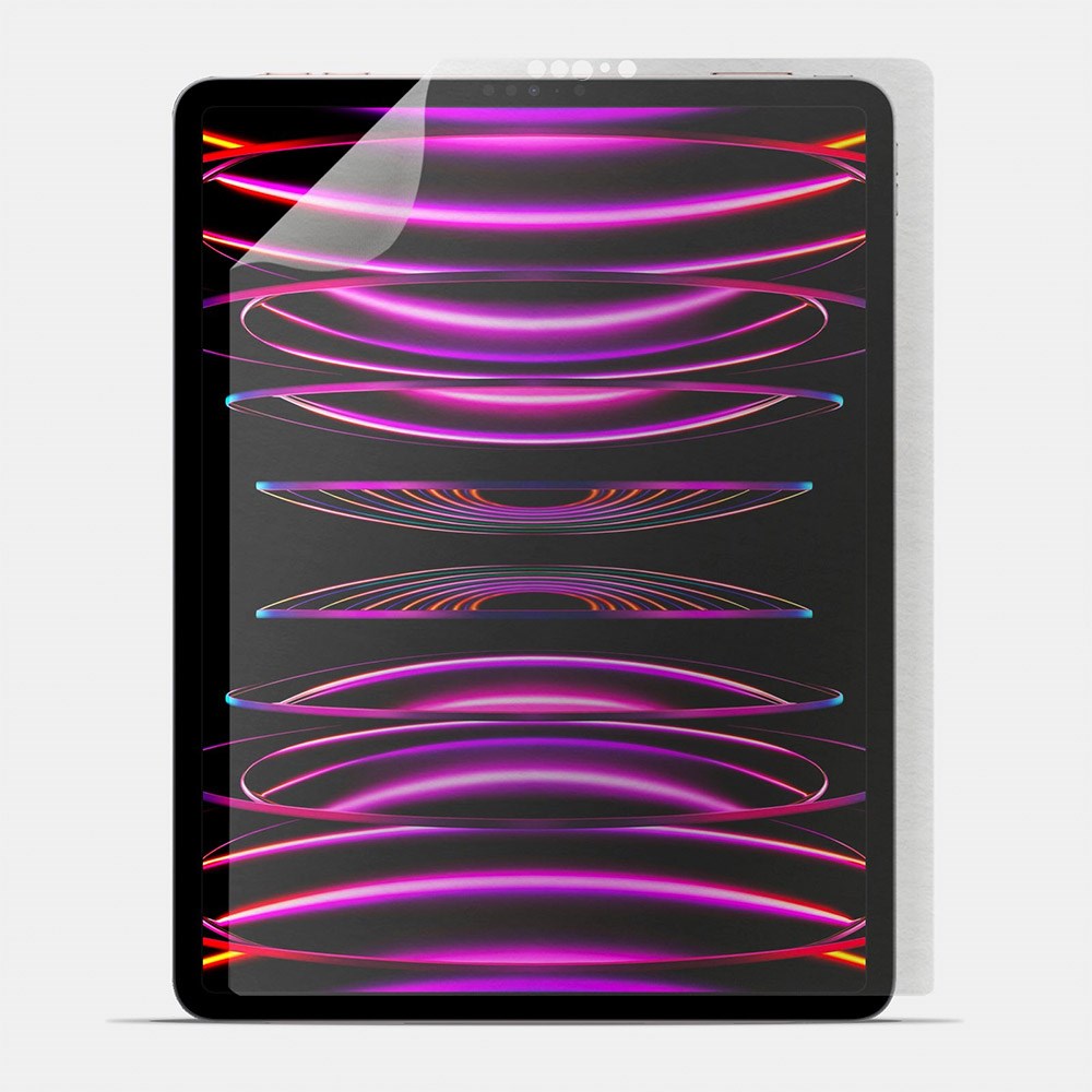 doodroo iPad Pro 12.9" (2022 / 2021 / 2020 / 2018) Paper Feel Plastik Beskyttelse - 2 Stk. - Gennemsigtig