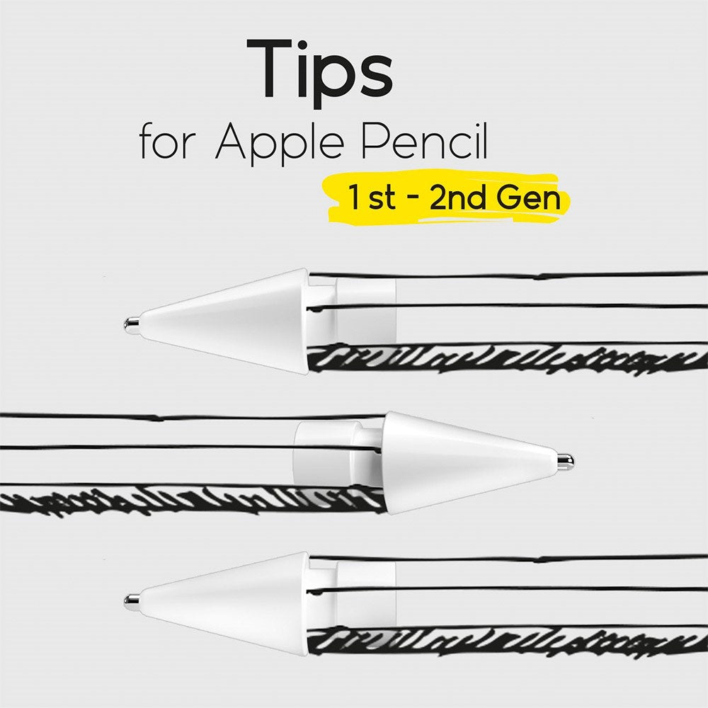 Apple Pencil Metal Spids fra doodroo - 3-Pak - Hvid