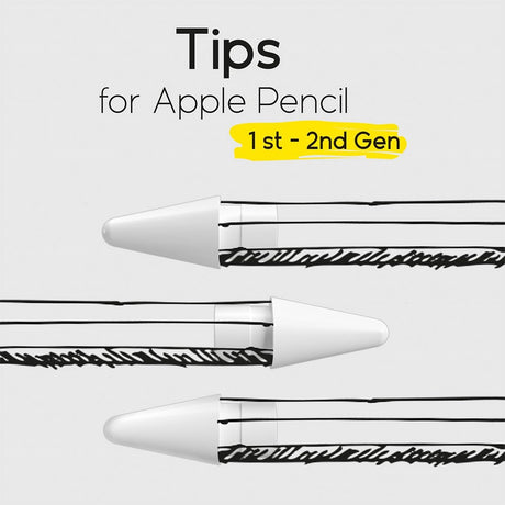 Apple Pencil Plastik Spids fra doodroo - 3-Pak - Hvid