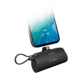 SBS Powerbank Nano Tube 5.000mAh / 12W m. Stand & USB-C - USB-C Kabel - Sort