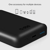 SBS Mag PowerBank 5000 mAh m. Trådløs Opladning - Sort