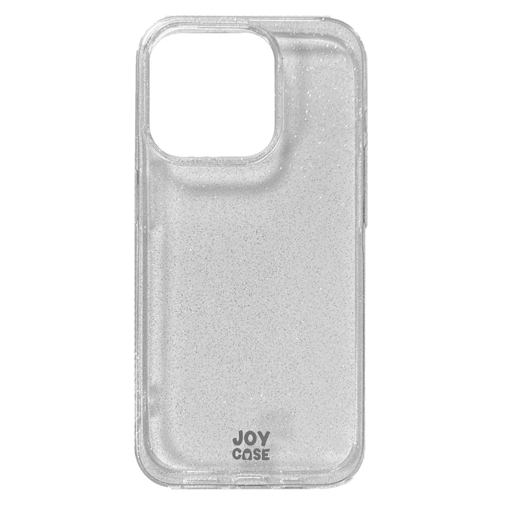 iPhone 15 Pro Joy Case Hybrid Glitter Mobil Cover - Gennemsigtig / Sølv
