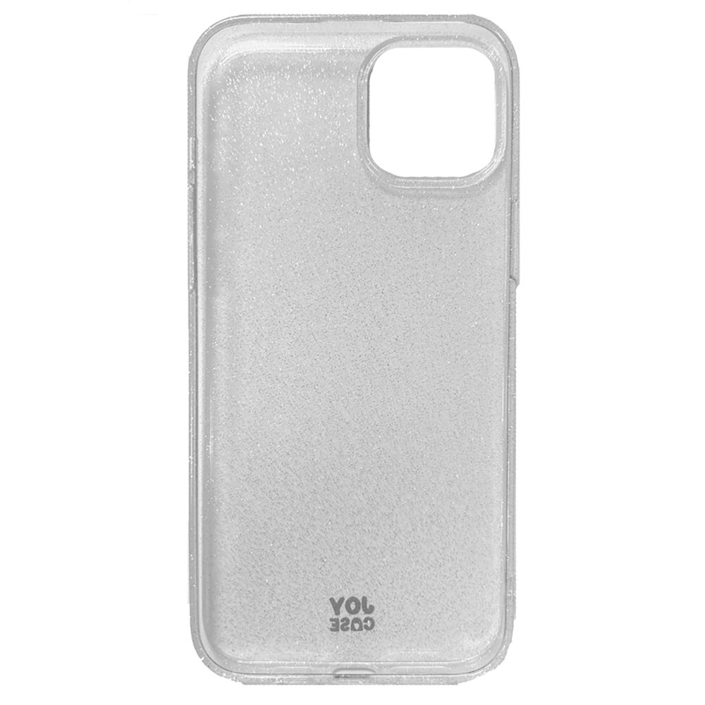 iPhone 15 Plus Joy Case Hybrid Glitter Mobil Cover - Gennemsigtig / Sølv