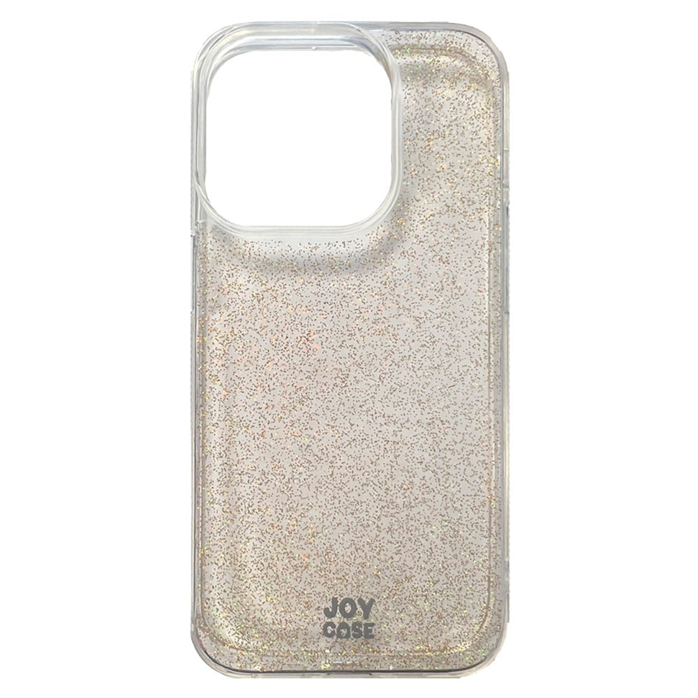 iPhone 15 Pro Joy Case Hybrid Glitter Mobil Cover - Gennemsigtig / Guld