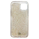 iPhone 15 Plus Joy Case Hybrid Glitter Mobil Cover - Gennemsigtig / Guld