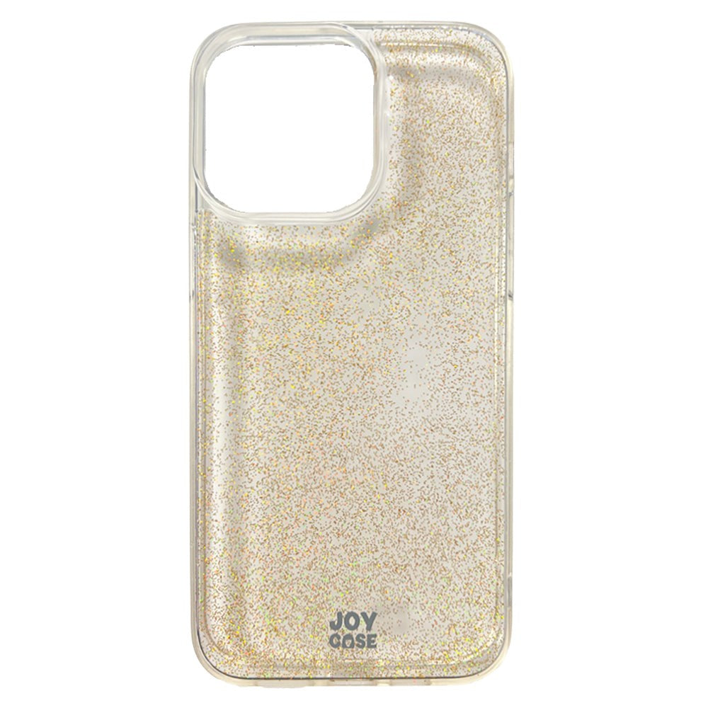 iPhone 15 Pro Max Joy Case Hybrid Glitter Mobil Cover - Gennemsigtig / Guld