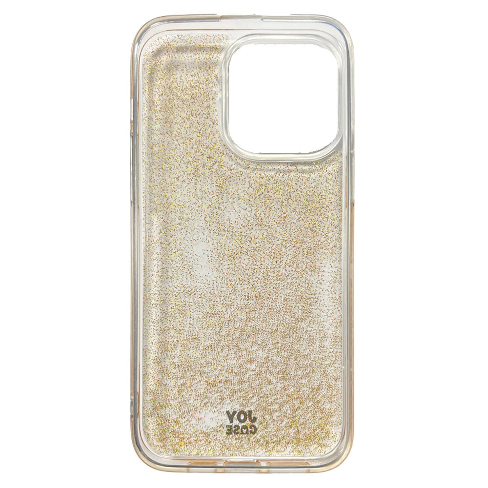 iPhone 15 Pro Max Joy Case Hybrid Glitter Mobil Cover - Gennemsigtig / Guld