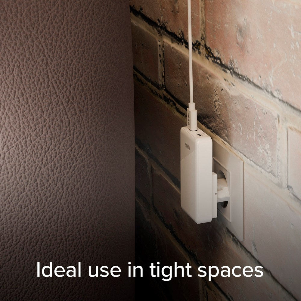 SBS - 65W - Flexi Foldbar Vægoplader - 1x USB-A & 1x USB-C - Hvid