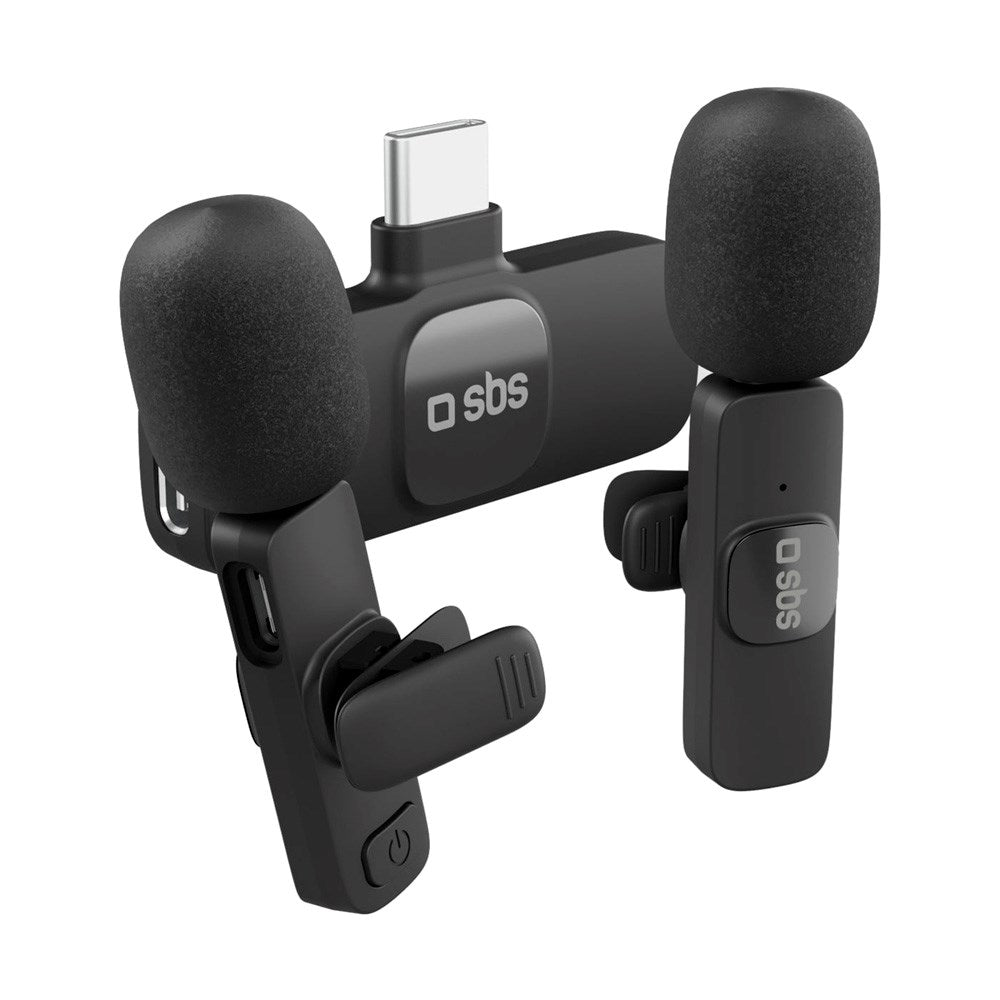 Trådløs Mikrofon Kit - USB-C - SBS - 2 stk - Sort