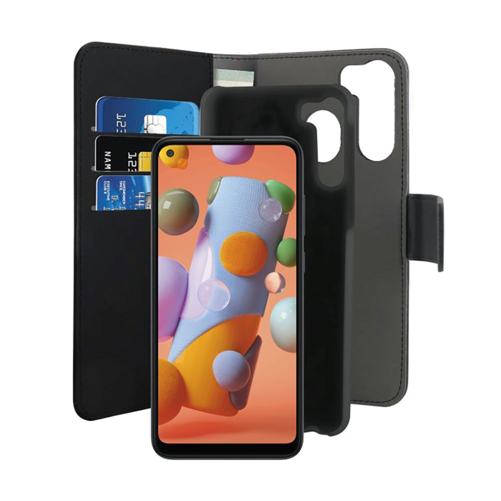Samsung Galaxy A21 Cover Puro Wallet Detachable 2-In-1 Flip Cover - Sort