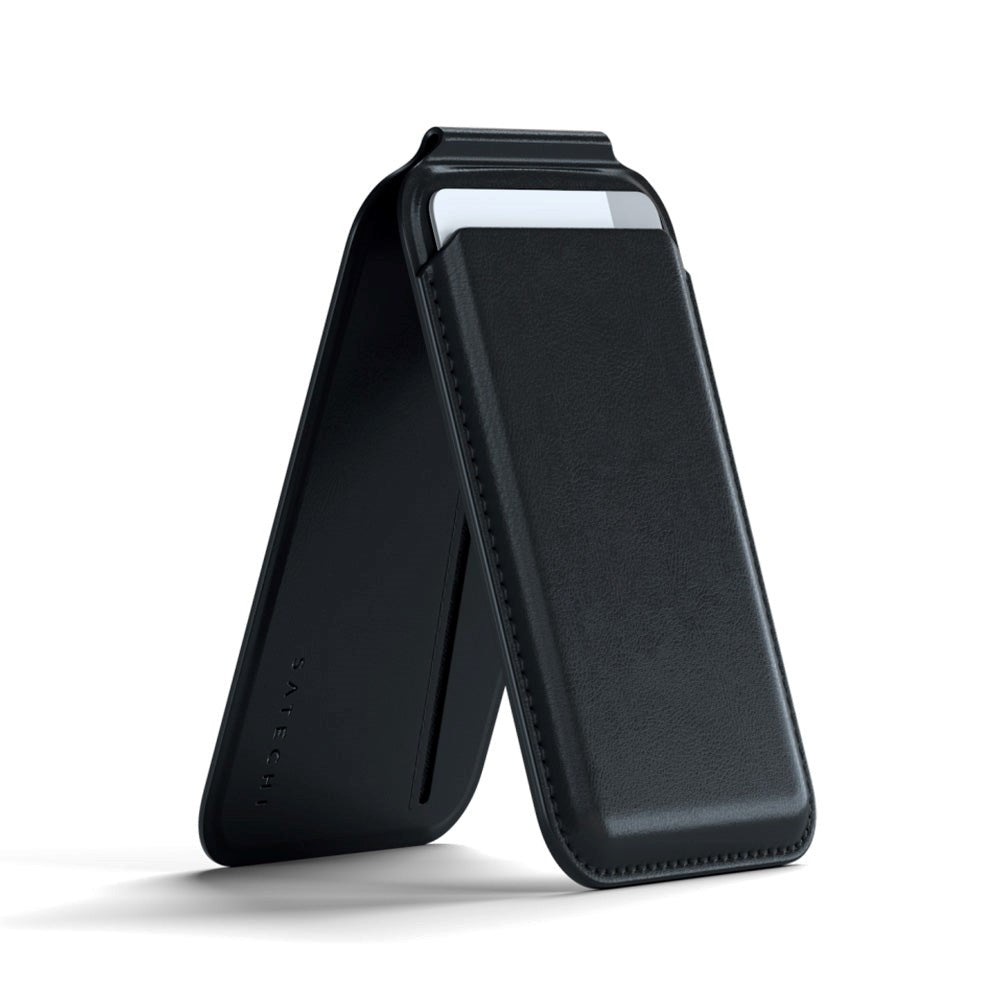 Satechi Magnetisk Kunstlæder Kortholder m. Ståfunktion - MagSafe Komptibel - Sort