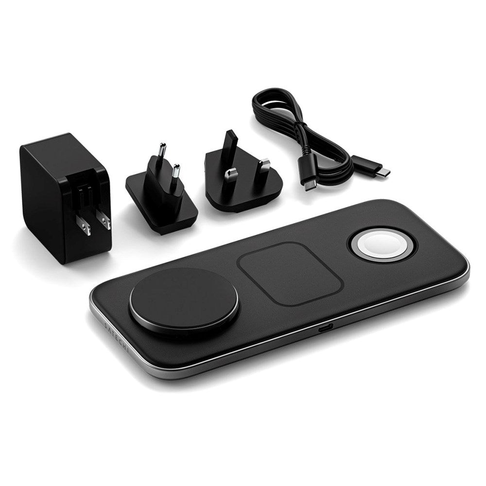 Satechi - 3-i-1 Qi2 Trådløs Oplader - MagSafe Kompatibel - Sort