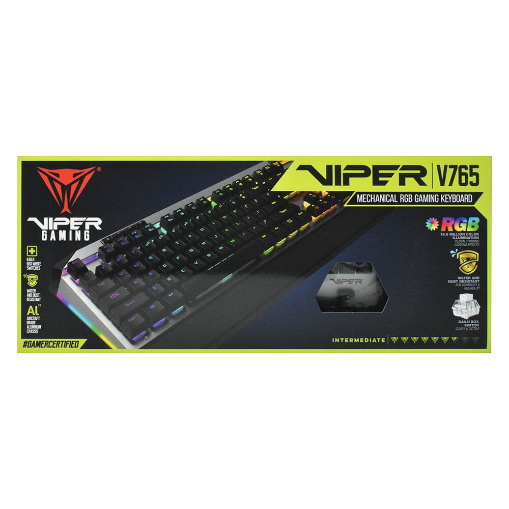 Viper V765 Mekanisk Gaming Tastatur m. RGB Belysning - Dansk Tastatur Layout - Sort/Grå