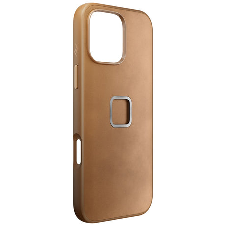 Peak Design iPhone 16 Pro Max Læder Bagside Cover m. SlimLink Beslag - MagSafe Kompatibel - Tan