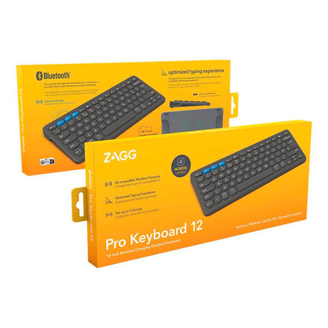 ZAGG Pro Keyboard 12 - Universal Trådløst Tastatur (Dansk) - Sort