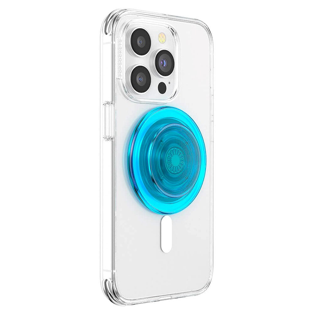 POPSOCKETS PopGrip Electric Blue Translucent til MagSafe - Stander & Greb