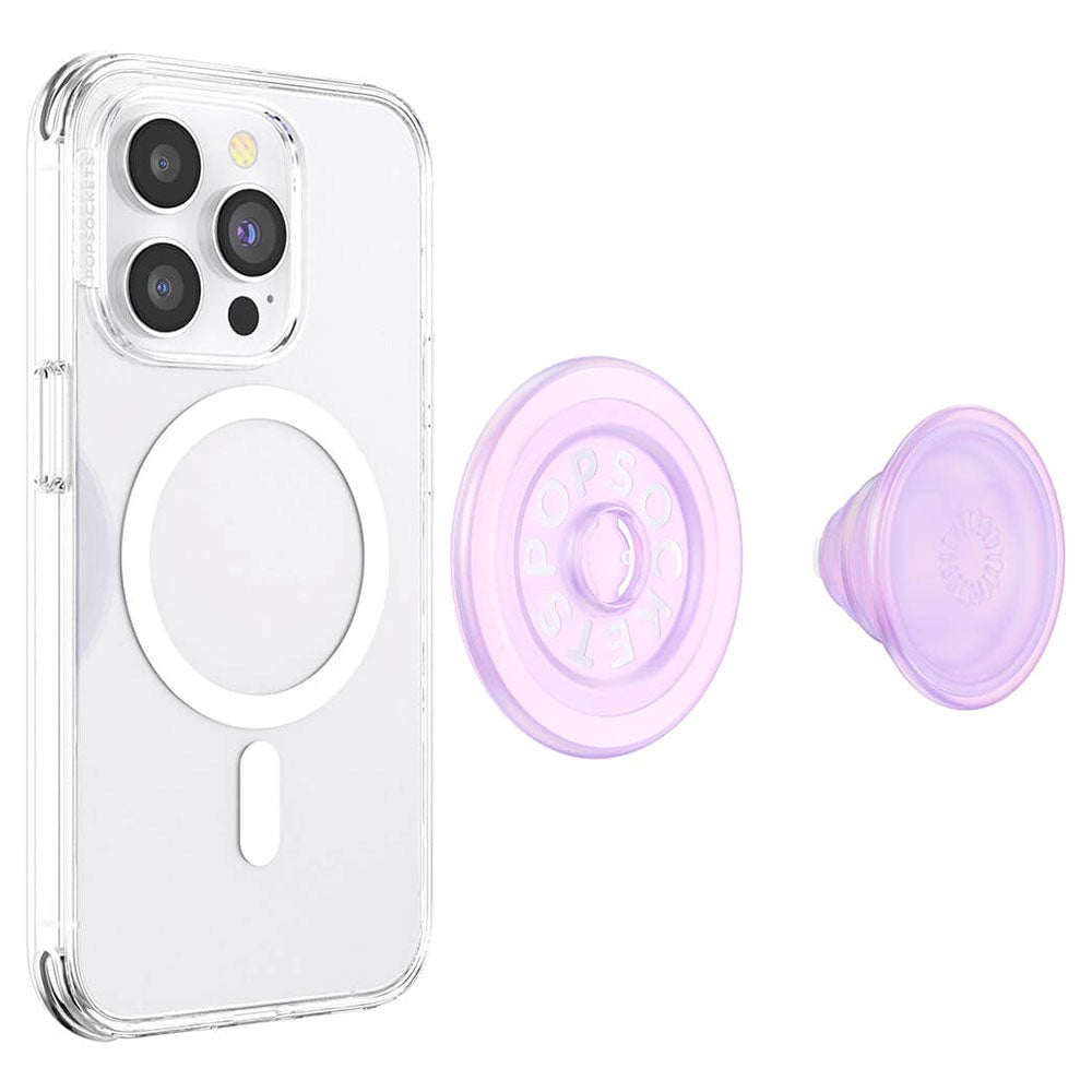 POPSOCKETS PopGrip Opalescent Clear til MagSafe- Stander & Greb