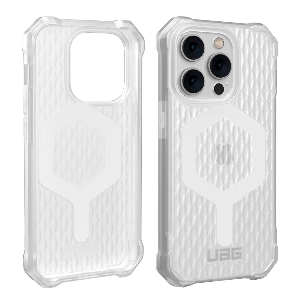 iPhone 14 Pro UAG ESSENTIAL ARMOR Series Bagside Cover - MagSafe Kompatibel - Frosted Ice - Gennemsigtig