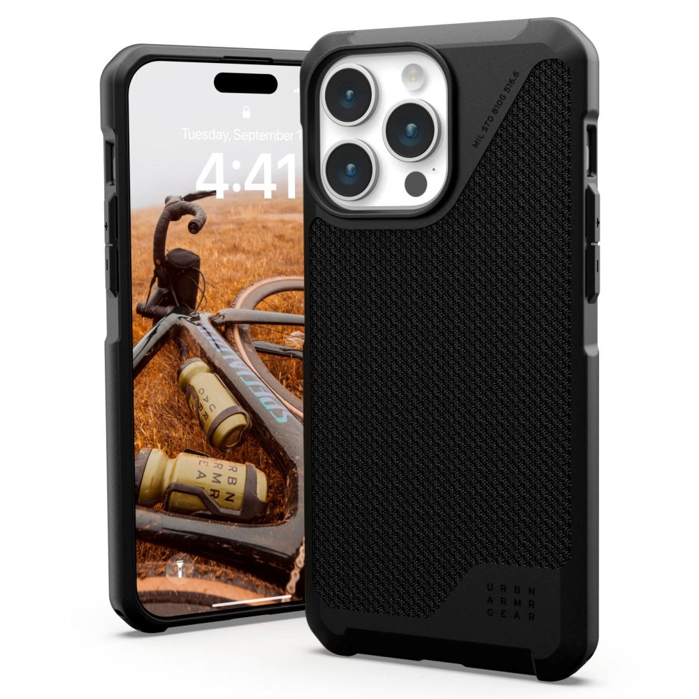 UAG iPhone 15 Pro Max METROPOLIS LT Series Bagside Cover - DuPont™ Kevlar - MagSafe Kompatibel - Black