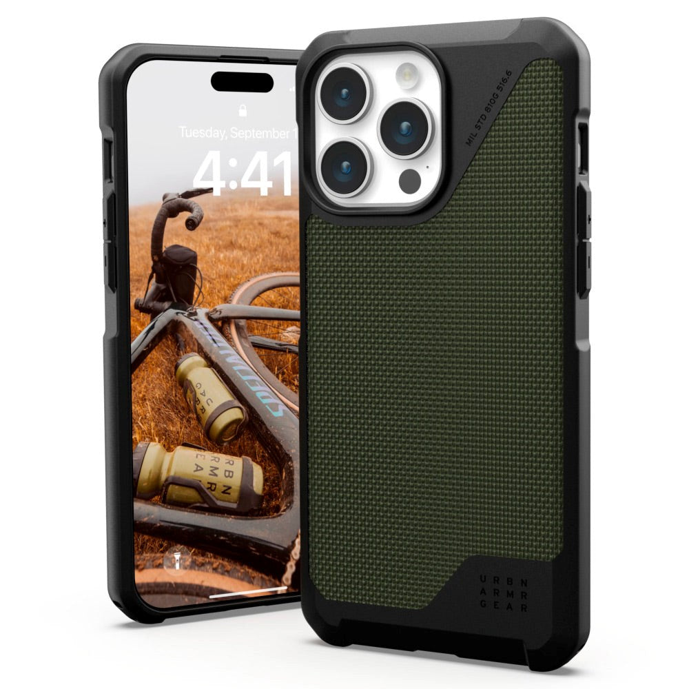 UAG iPhone 15 Pro Max METROPOLIS LT Series Bagside Cover - DuPont™ Kevlar - MagSafe Kompatibel - Olive