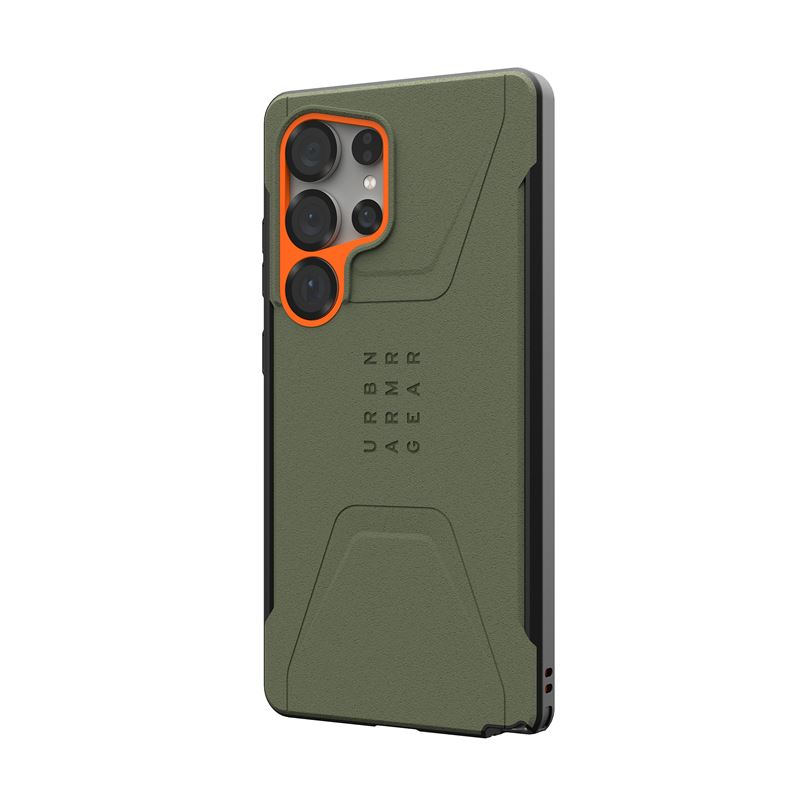 UAG Samsung Galaxy S25 Ultra Civilian Pro Case - Orange/Grøn