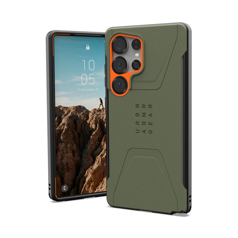 UAG Samsung Galaxy S25 Ultra Civilian Pro Case - Orange/Grøn