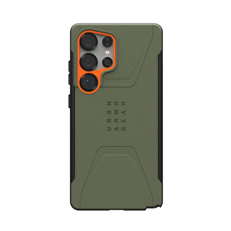 UAG Samsung Galaxy S25 Ultra Civilian Pro Case - Orange/Grøn