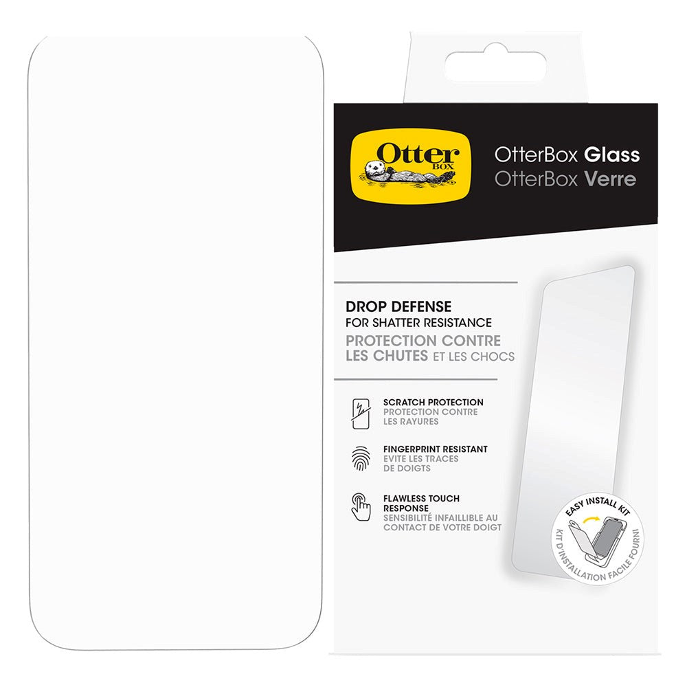 OtterBox Drop Defense iPhone 15 Beskyttelsesglas m. Installations Kit - Case-Friendly - Gennemsigtig