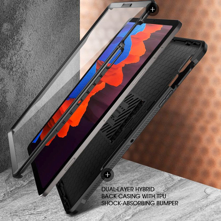 Supcase Unicorn Beetle Pro Samsung Galaxy Tab S9 Håndværker Cover m. Beskyttelsesfilm - Sort