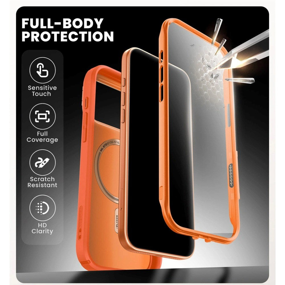 iPhone 17 Pro Max SUPCASE ARES MagSafe Cover m. Skærmbeskyttelse – Orange