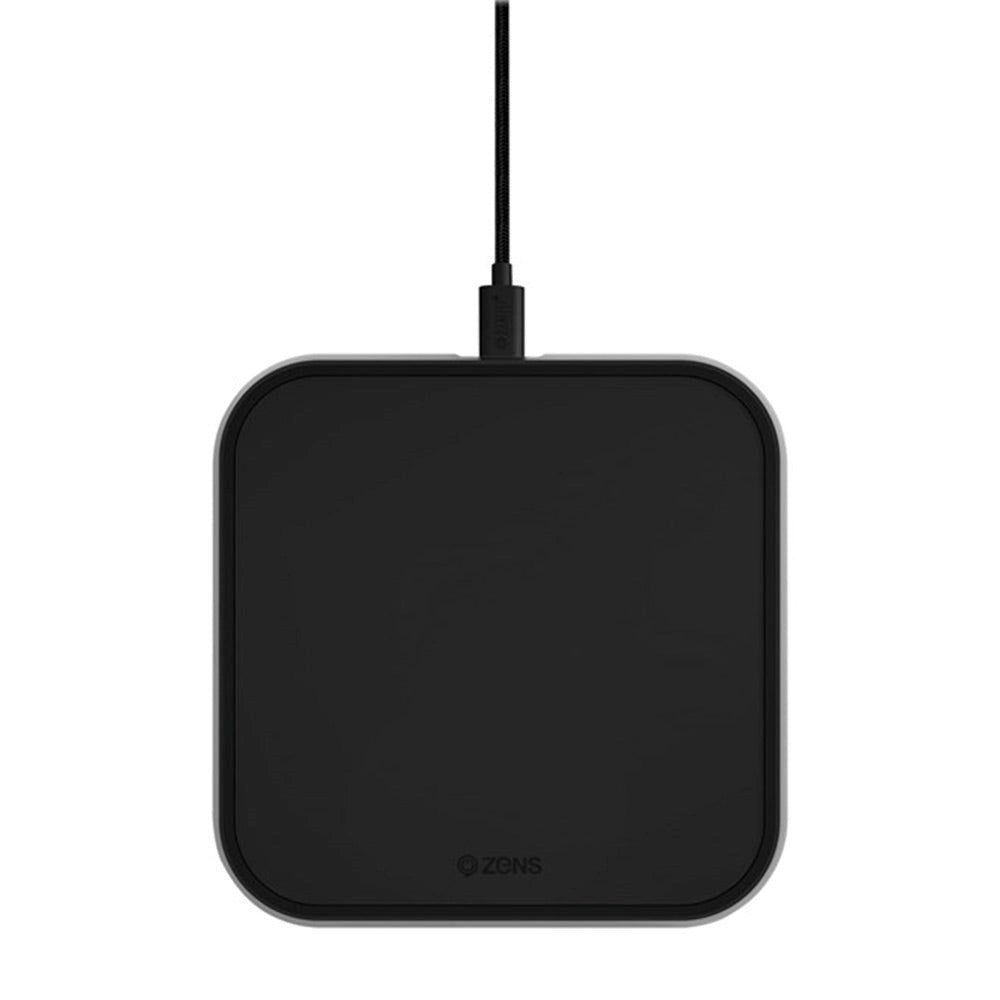 Zens Single Aluminium 10W Trådløs Oplader med Vægoplader - Sort