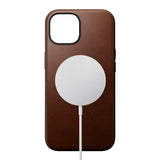 iPhone 15 Nomad Modern Leather Case - MagSafe Kompatibel - Brun