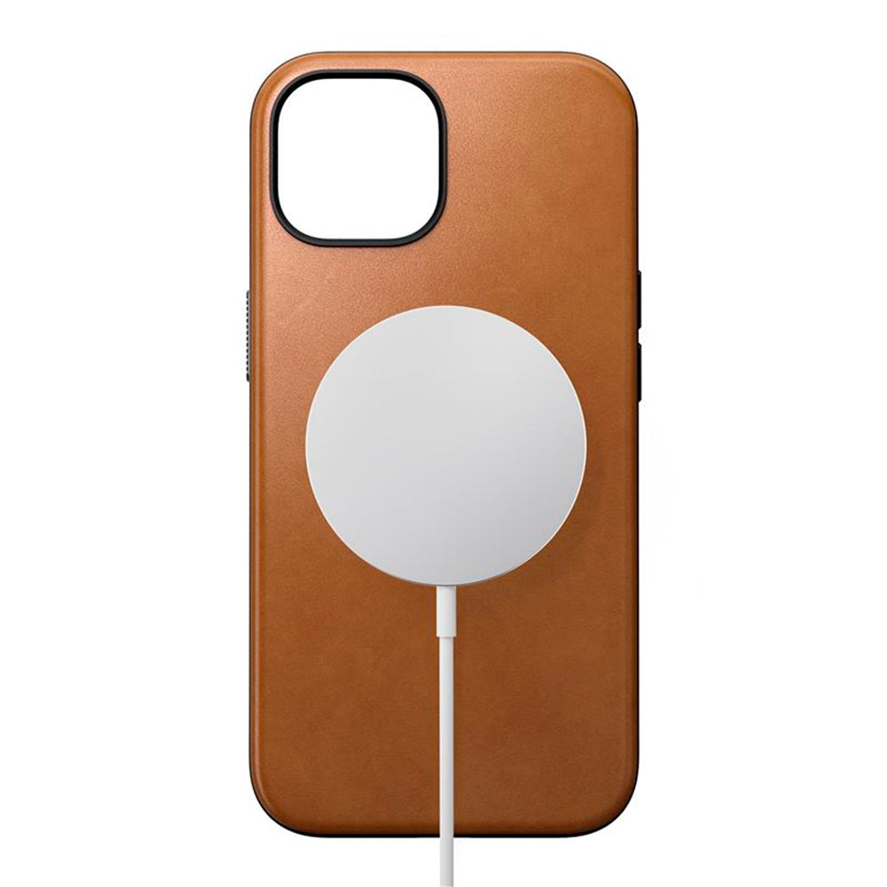 iPhone 15 Nomad Modern Leather Case - MagSafe Kompatibel - Tan