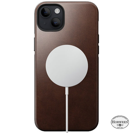 iPhone 15 Plus Modern Nomad Horween Leather Case - MagSafe Kompatibel - Brun