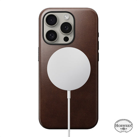 iPhone 15 Pro Modern Nomad Horween Leather Case - MagSafe Kompatibel - Brun