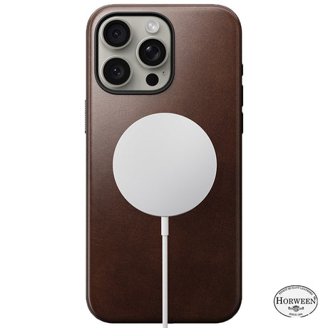 iPhone 15 Pro Max Modern Nomad Horween Leather Case - MagSafe Kompatibel - Brun