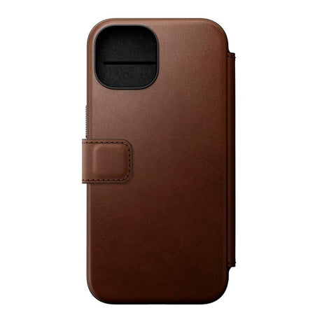 iPhone 15 Nomad Modern Leather Folio Case - MagSafe Kompatibel - Brun