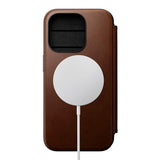 iPhone 15 Pro Nomad Modern Leather Folio Case - MagSafe Kompatibel - Brun