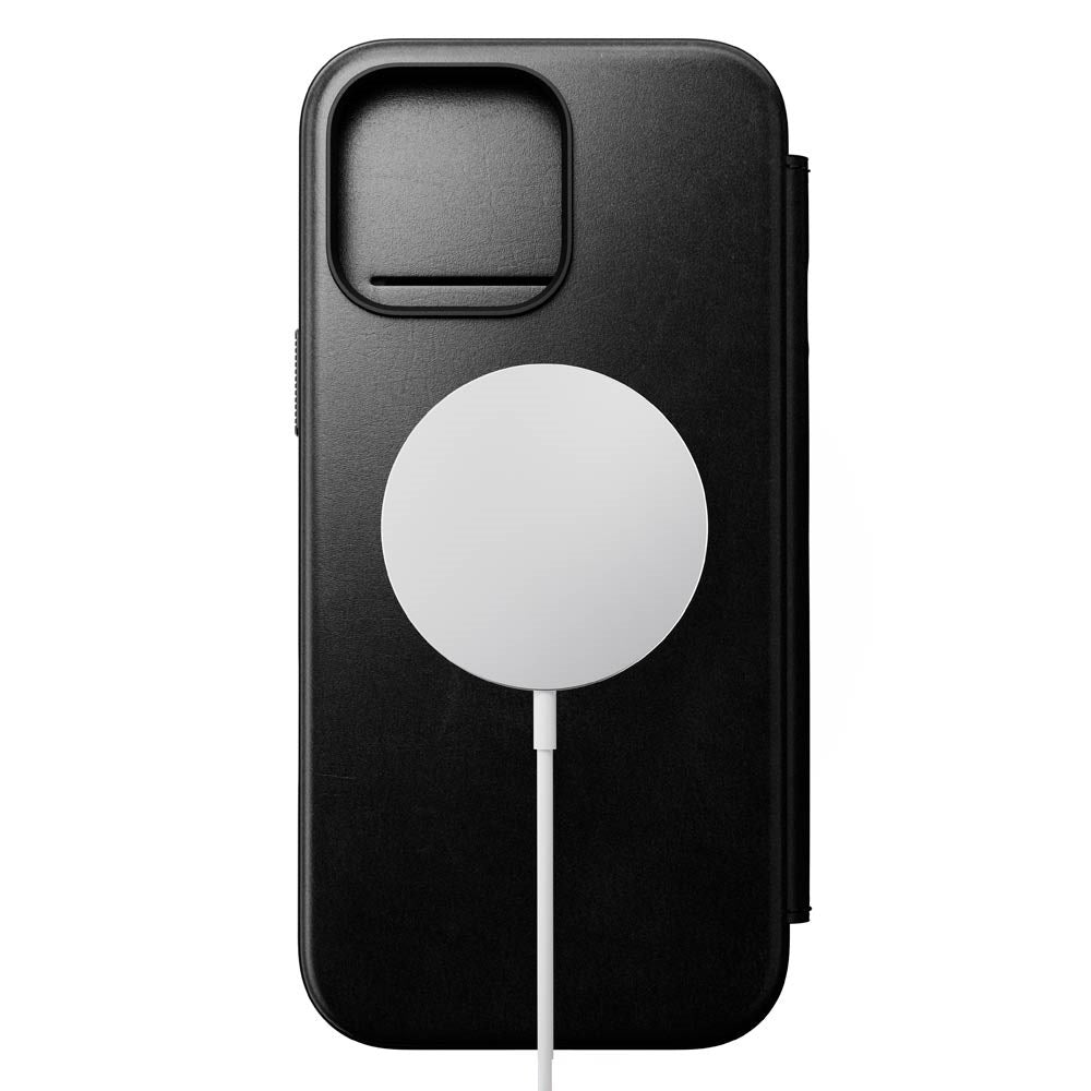 iPhone 16 Pro Max Nomad Modern Horween Leather Folio Case - MagSafe Kompatibel - Sort