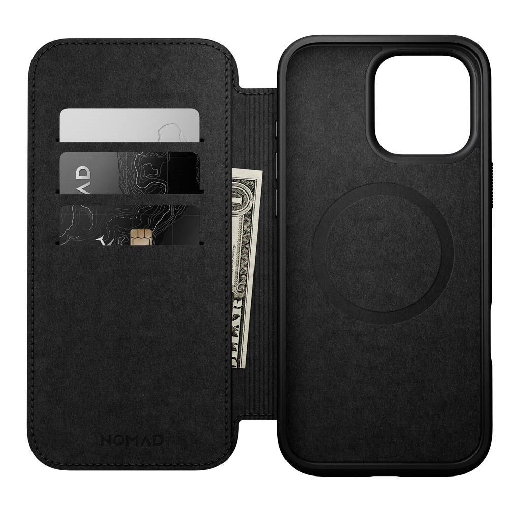 iPhone 16 Pro Max Nomad Modern Leather Folio Case - MagSafe Kompatibel - Tan