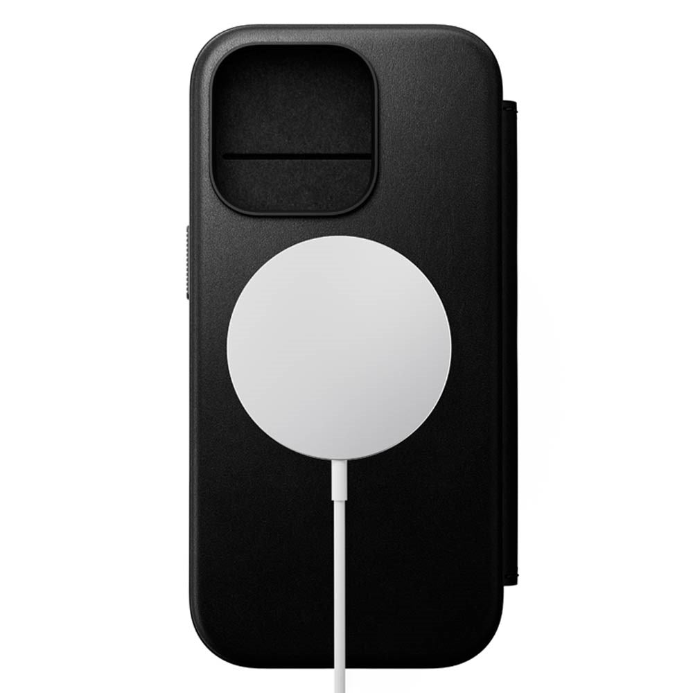 iPhone 16 Pro Nomad Modern Leather Folio Case - MagSafe Kompatibel - Sort